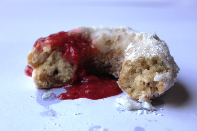 Sugar and Spice Donuts with Raspberry Sauce