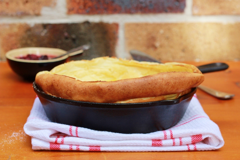 Dutch Baby Pancake with Blackberry Syrup