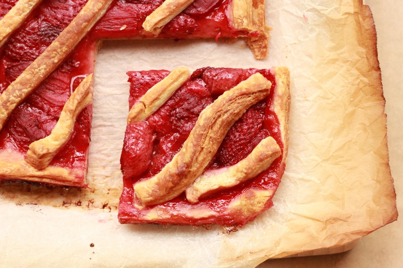 Roasted Strawberry Danish Tart