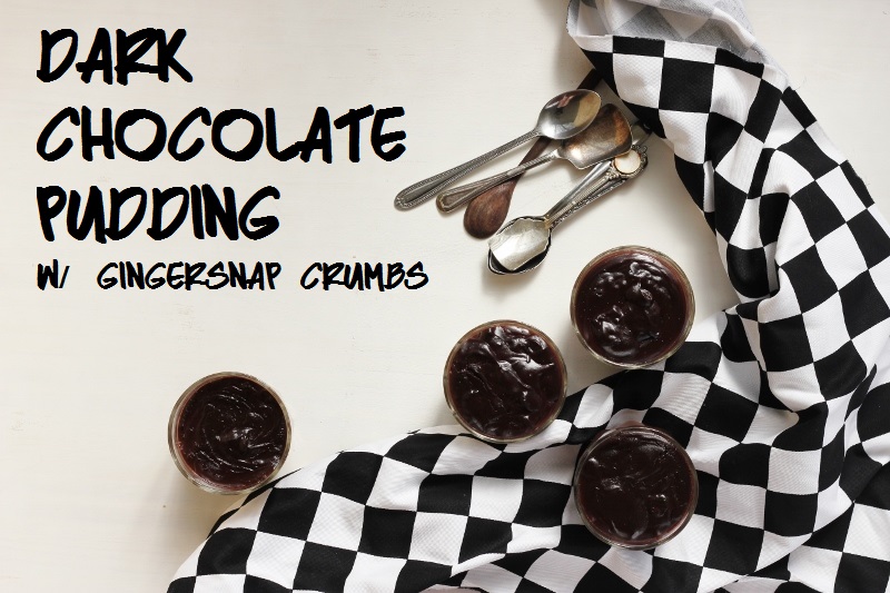 Dark Chocolate Pudding with Gingersnap Crumbs // TheSugarHit.com