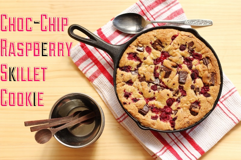 Choc-Chip Raspberry Skillet Cake | The Sugar Hit