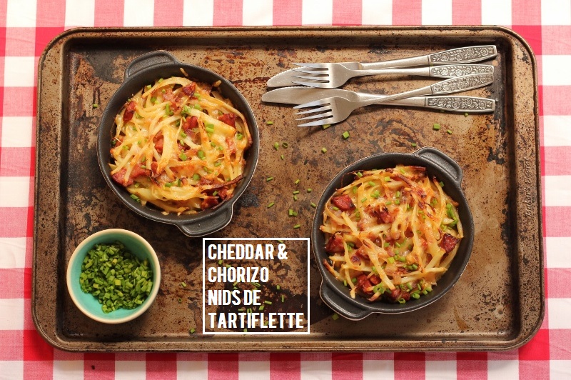 Chorizo and Cheddar Nids de Tartiflette | TheSugarHit.com