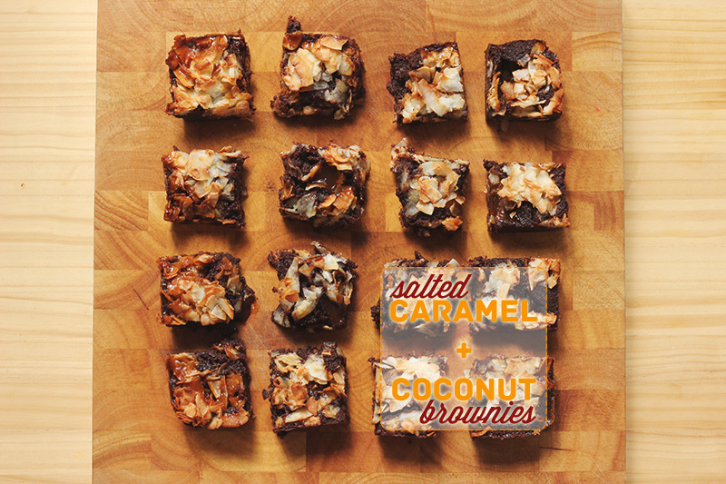 Salted Caramel and Coconut Brownies | The Sugar Hit