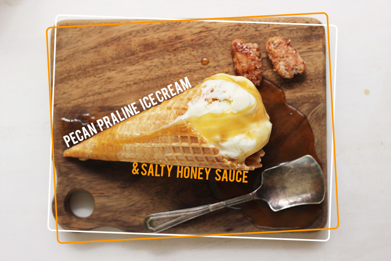 Pecan Praline Ice Cream and Salty Honey Sauce | The Sugar Hit