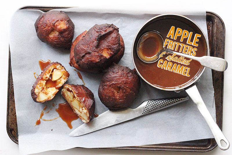 Apple Fritters with Salted Caramel | The Sugar Hit