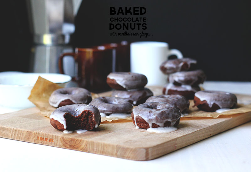 Baked Chocolate Donuts with Vanilla Bean Glaze | The Sugar Hit!