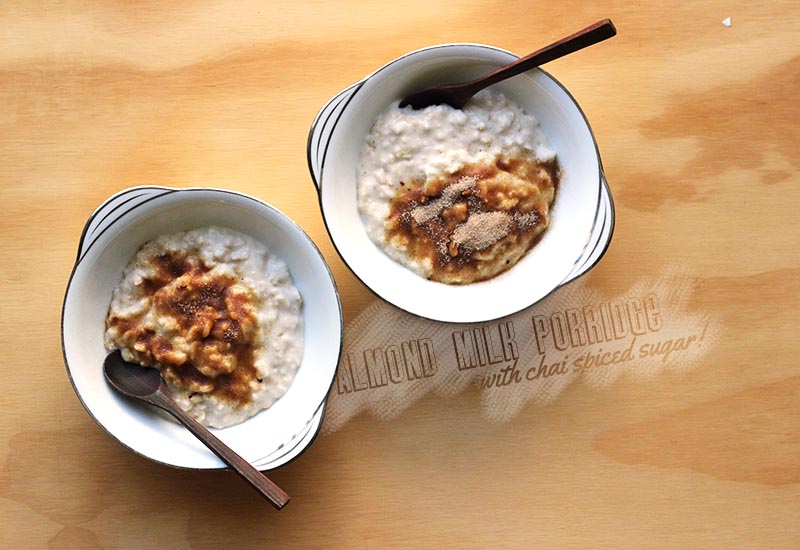 Almond Milk Porridge with Chai Spiced Sugar | The Sugar Hit