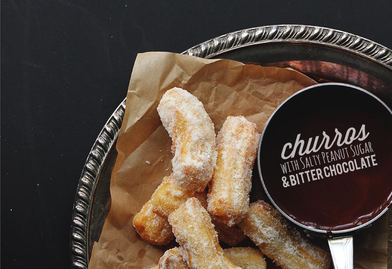 Churros with Salty Peanut Sugar | The Sugar Hit