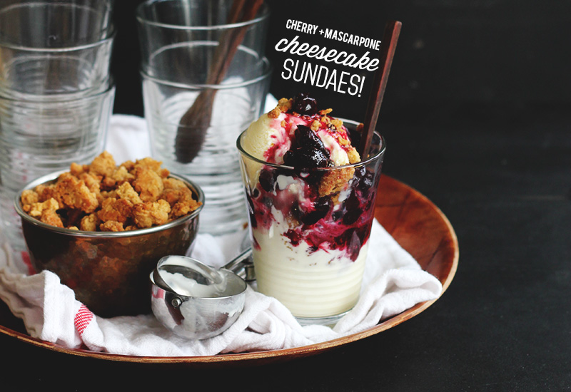 Cherry and Mascarpone Cheesecake Sundaes | The Sugar Hit