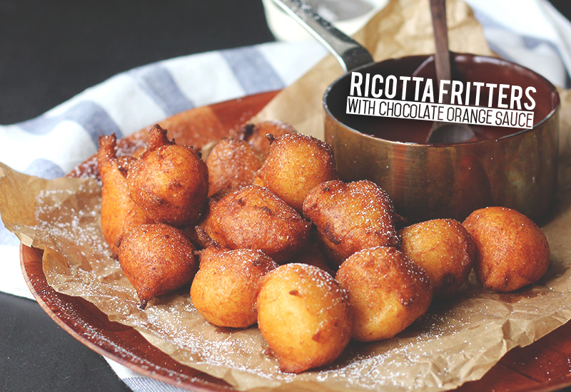 Ricotta Fritters with Chocolate Orange Sauce | The Sugar Hit