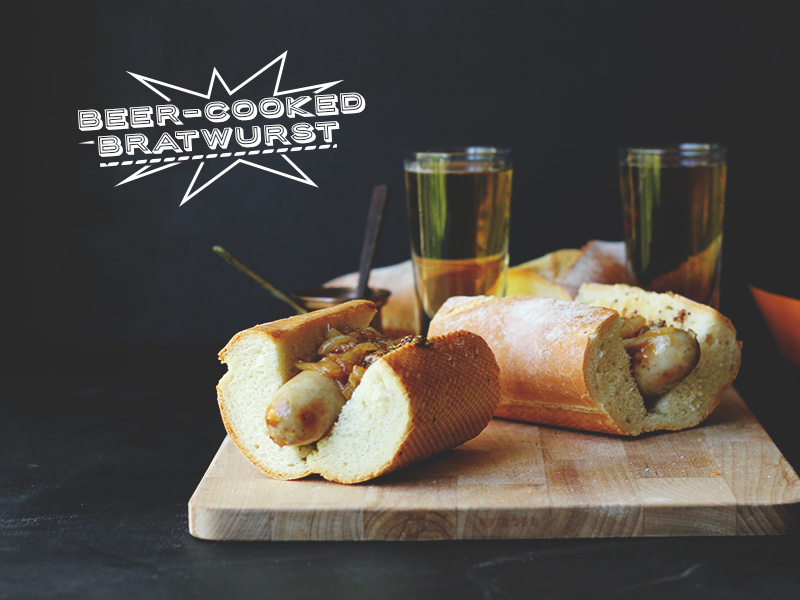 Beer-Cooked Bratwurst | The Sugar Hit