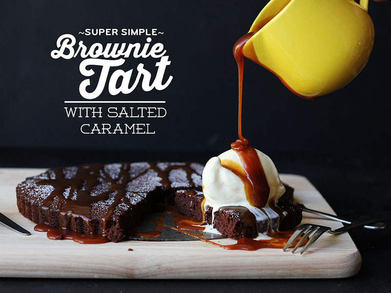 Super Simple Brownie Tart with Salted Caramel | The Sugar Hit