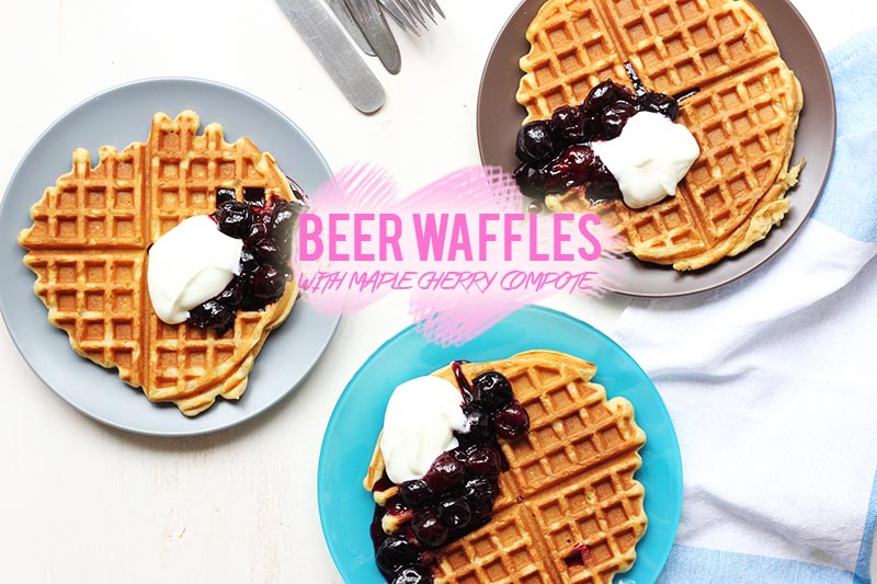 Beer Waffles with Maple Cherry Compote // The Sugar Hit