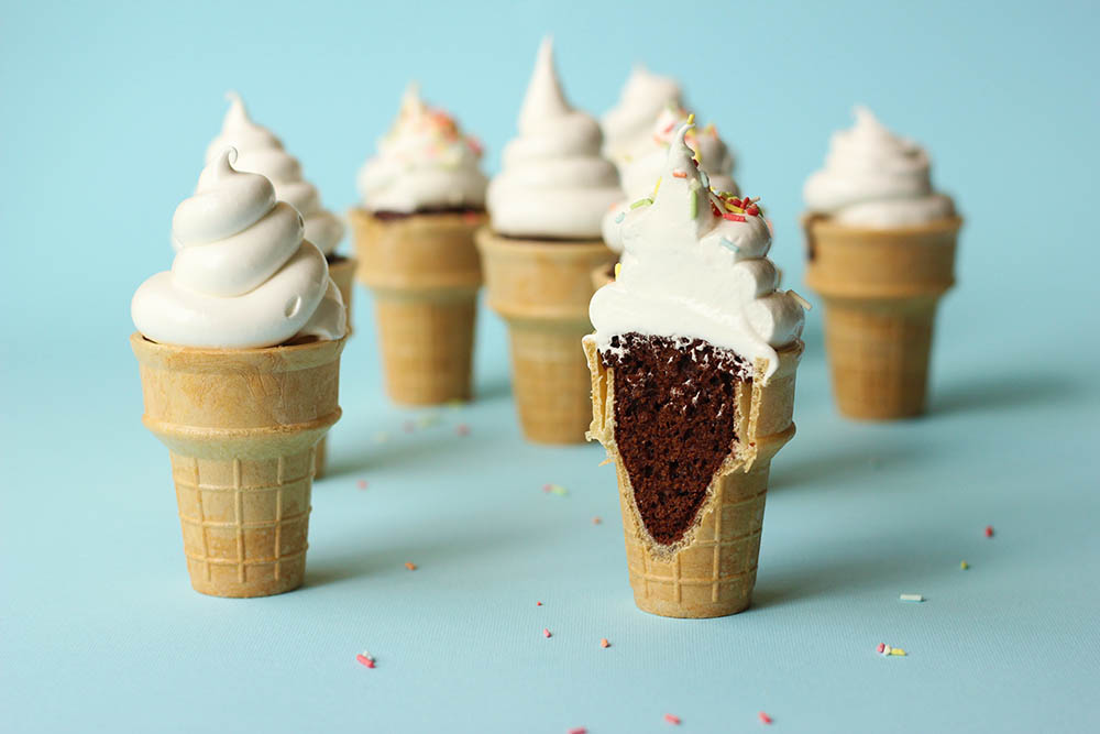 Chocolate Ice Cream Cone Cupcakes // The Sugar Hit