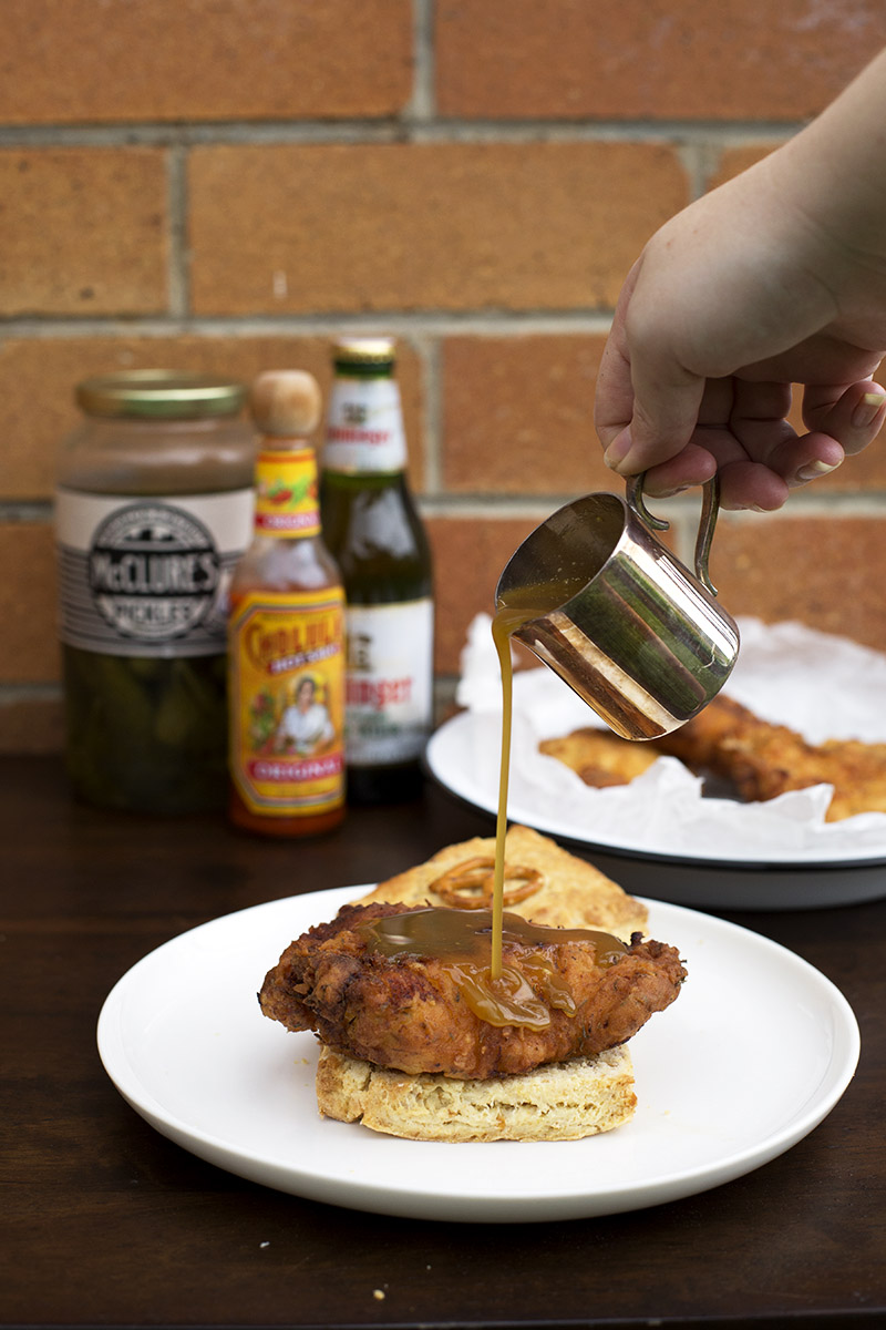 Fried Chicken Pretzel Biscuits // The Sugar Hit