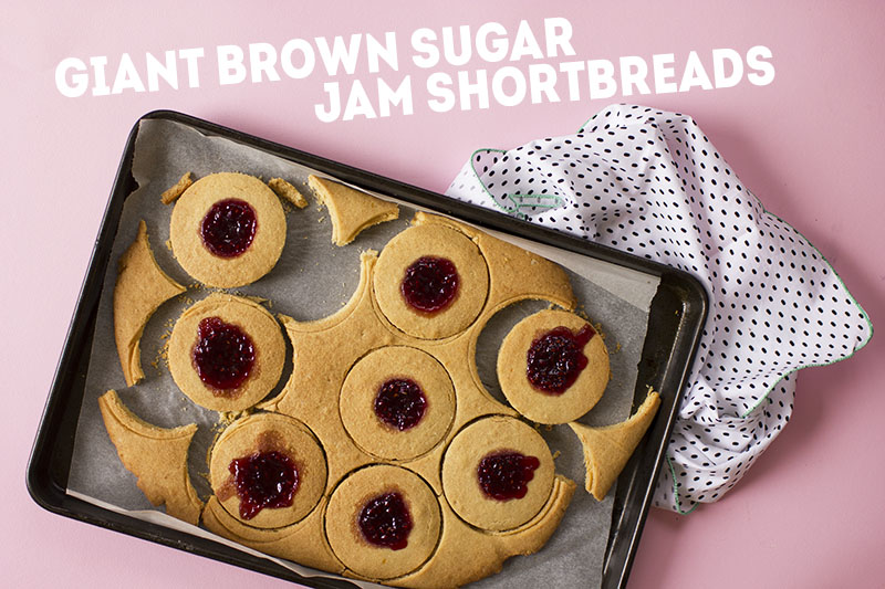 Giant Brown Sugar Jam Shortbreads // The Sugar Hit