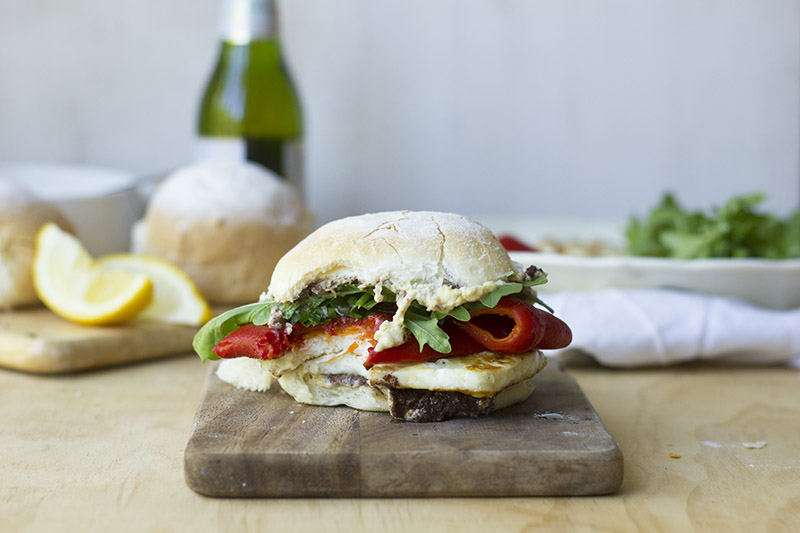 Haloumi and Roasted Capsicum Burgers // The Sugar Hit