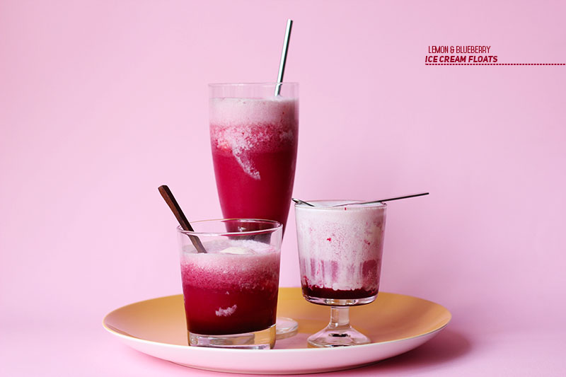 Lemon and Blueberry Ice Cream Floats // The Sugar Hit