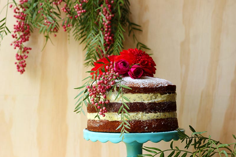 Naked Orange & Almond Cake with Poppy Seed Cream Cheese Icing // The Sugar Hit!