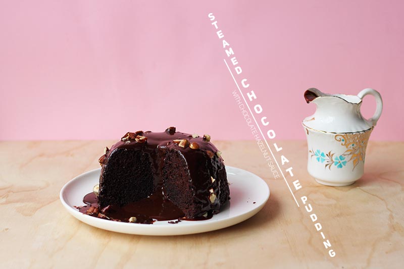 Steamed Chocolate Pudding with Chocolate Hazelnut Sauce // The Sugar Hit
