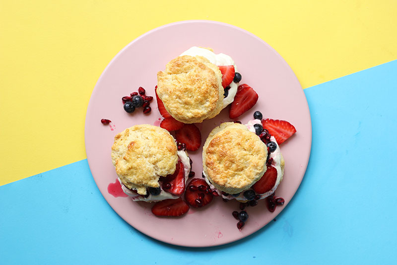 Whipped Yoghurt Shortcakes with Strawberry Blueberry & Pomegranate // The Sugar Hit