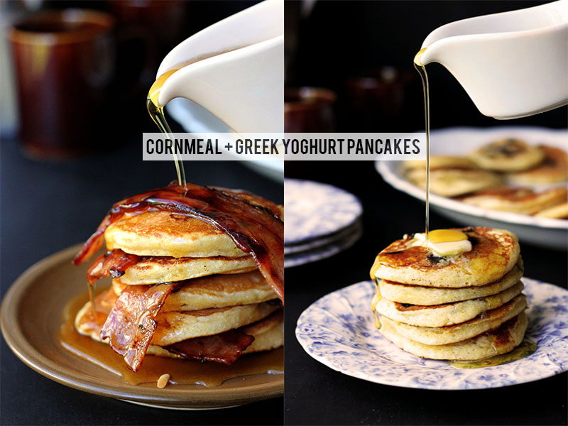 Cornmeal & Greek Yoghurt Pancakes | The Sugar Hit!