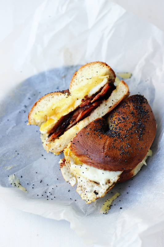 Bacon, Egg and Cheese Bagels {street food monday} The Sugar Hit