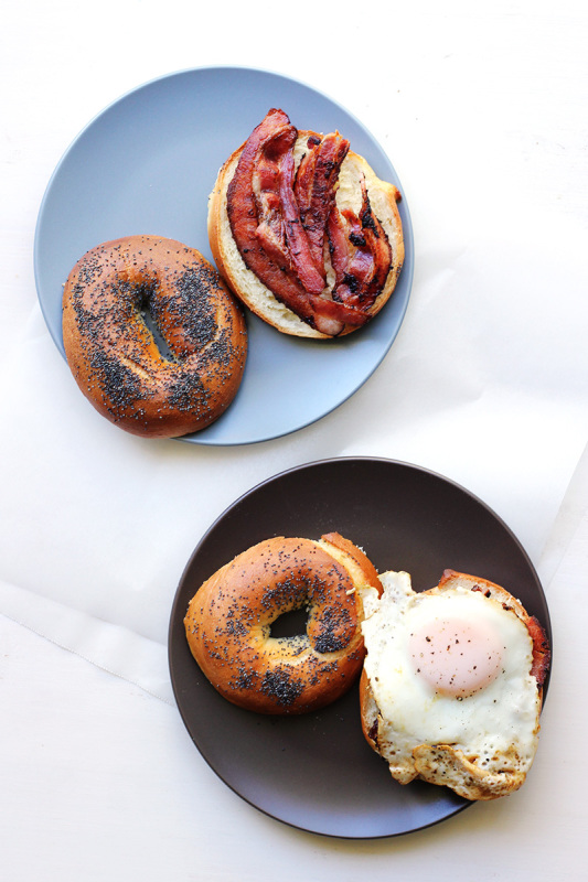 Bacon, Egg and Cheese Bagels {street food monday} The Sugar Hit