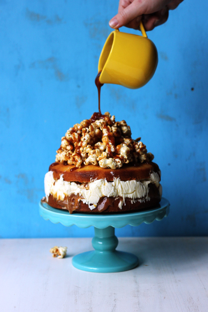 Salted Caramel Popcorn Ice Cream Cake The Sugar Hit