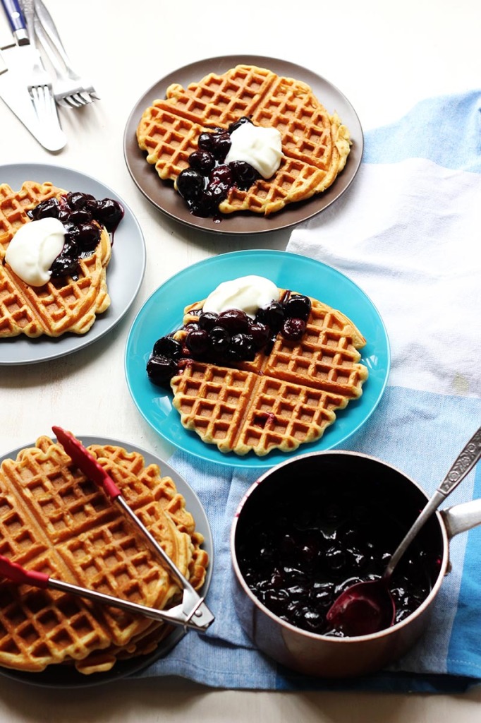 Beer Waffles with Maple Cherry Compote & Hello 2015! The Sugar Hit