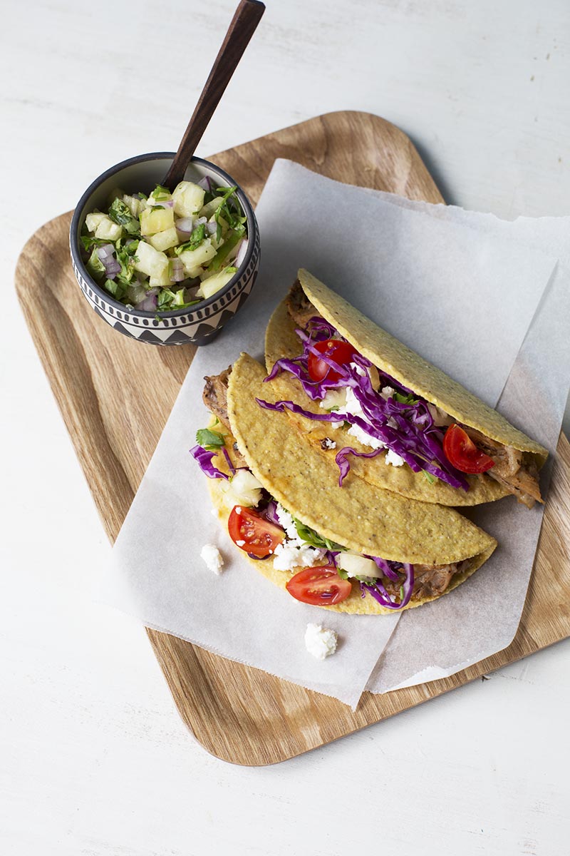 Chipotle Pulled Pork Tacos with Pineapple Salsa // The Sugar Hit