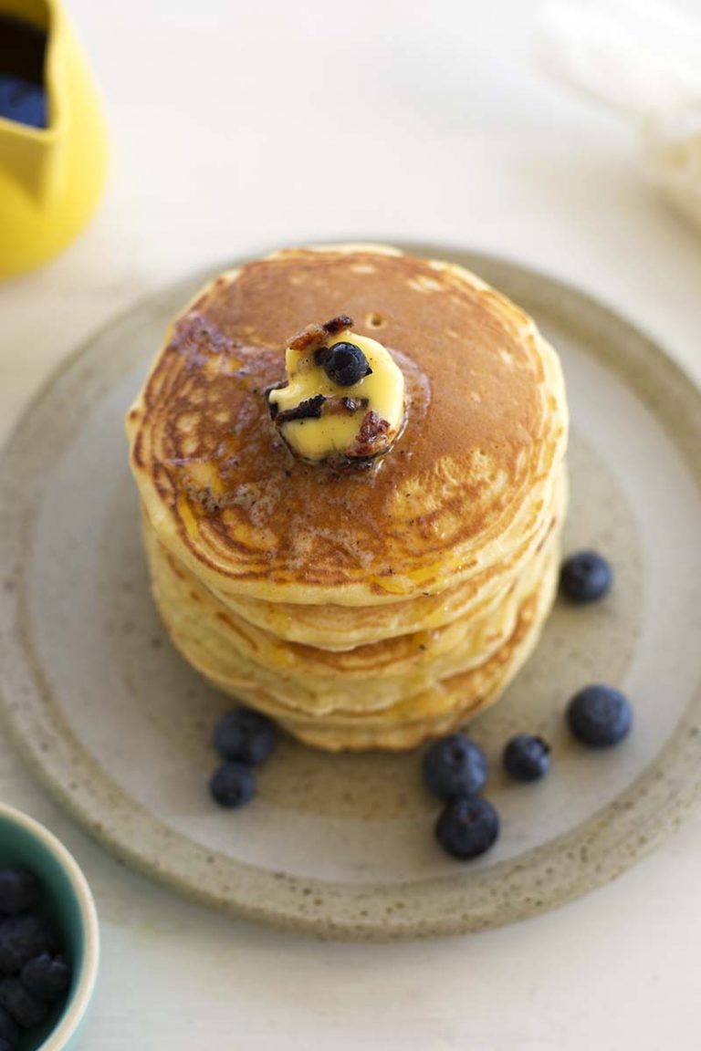 Dinerstyle Pancakes with Bacon Butter. YES, BACON BUTTER. The Sugar Hit