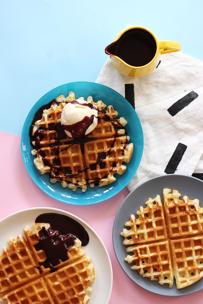 Olive Oil Waffles with Dark Chocolate Sauce The Sugar Hit