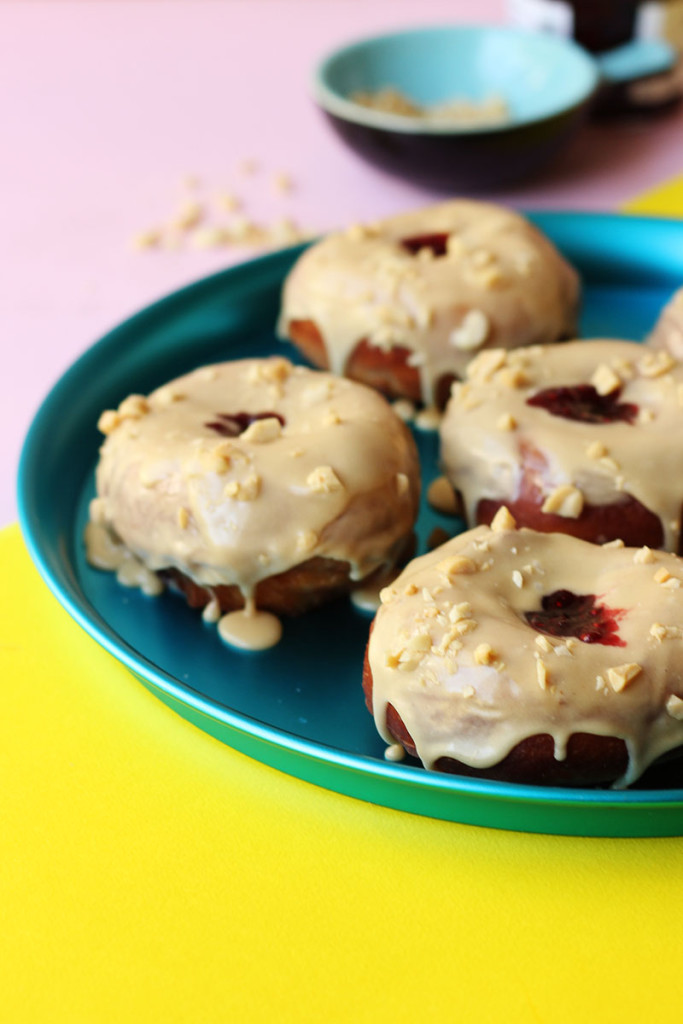 Peanut Butter & Jelly Doughnuts! The Sugar Hit