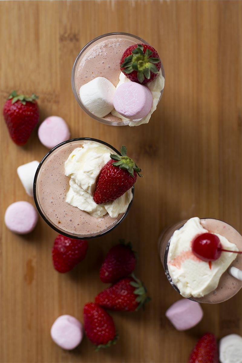 Roasted Strawberry Marshmallow Milkshakes // The Sugar Hit