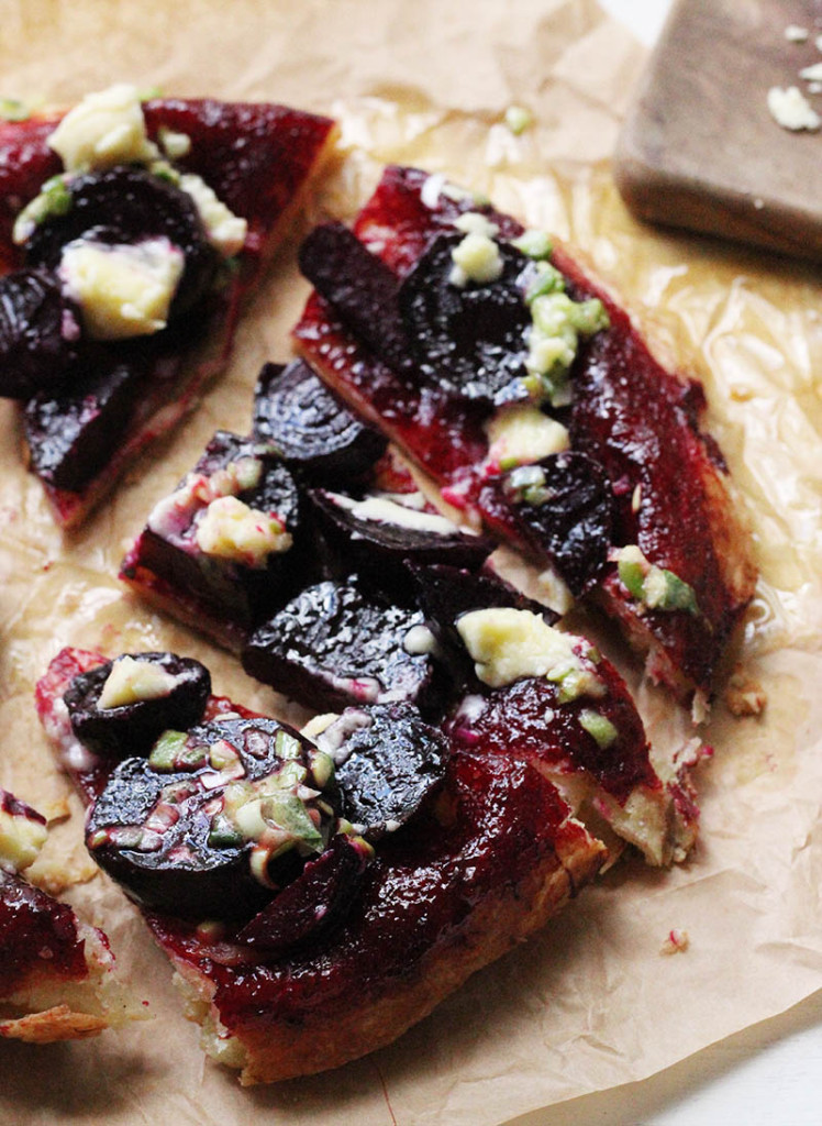 Beetroot Tart with Spring Onion Vinaigrette and Vintage Cheddar The Sugar Hit
