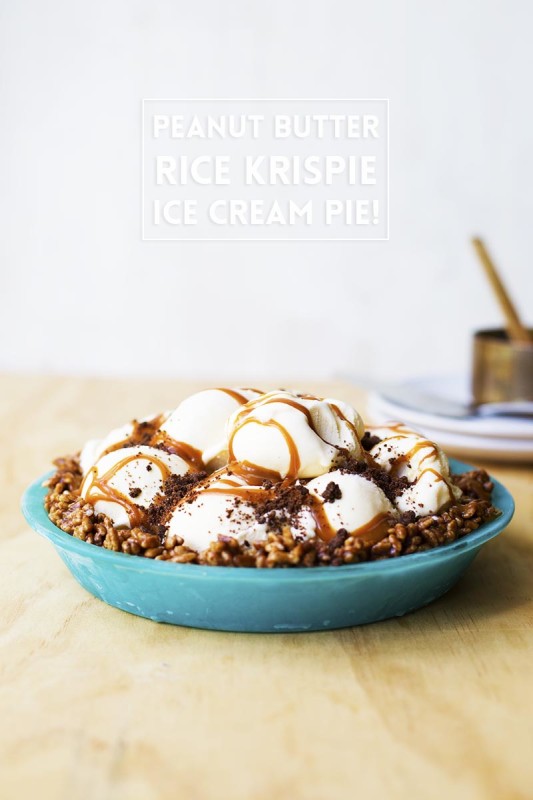 Peanut Butter Rice Krispie Ice Cream Pie The Sugar Hit